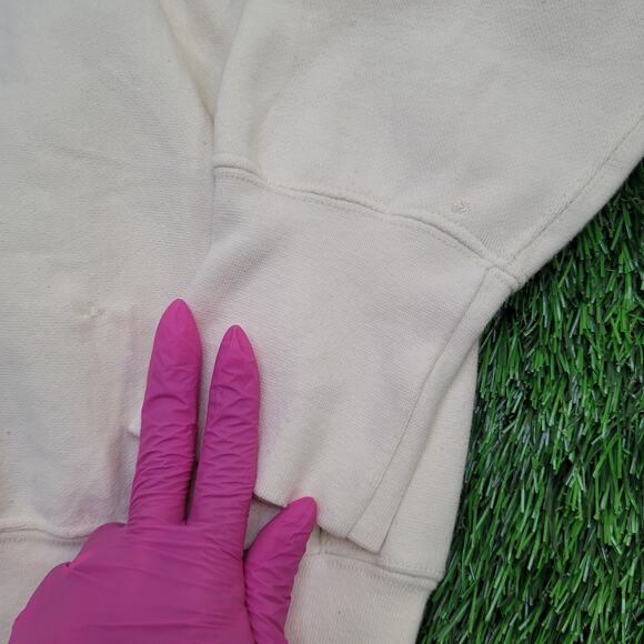 POLO Jeans Colorblock Hoodie Large 23x25 Ivory Blue Ralph-Lauren - Picture 6 of 14